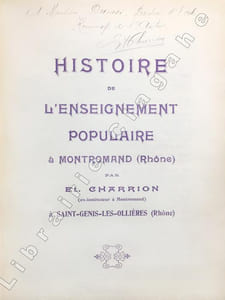 Histoire de l'enseignement populaire à Montromand(t) (Rhône).