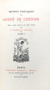 Oeuvres poétiques. Avec une Notice et des Notes par M. Gabriel de Chénier.
