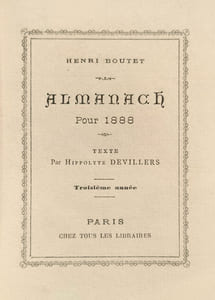 Almanach pour 1888, texte par Hippolyte Devillers. Troisième année.