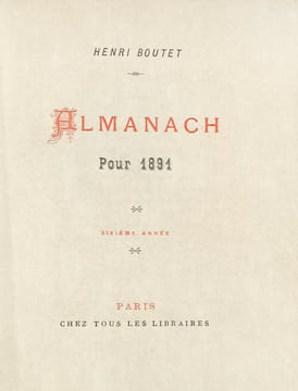 Almanach pour 1891. Sixième année.. [Almanach] Boutet (Henri) : 