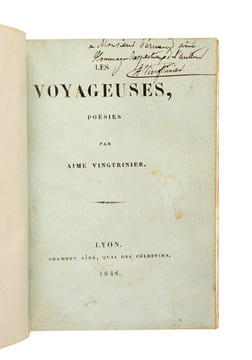 Les voyageuses, poésies.. Vingtrinier (Aimé ; Lyon 1812-1903) :