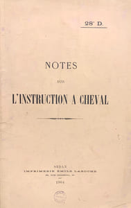 28e D (28e dragons). Notes sur l'instruction à cheval. 