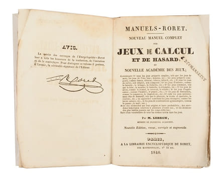 Nouveau manuel complet des Jeux de Calcul et de hasard ou nouvelle académie des jeux. Nouvelle édition, revue, corrigée et augmentée.. Lebrun :