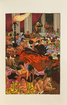 Le Satiricon. Traduction de Laurent Tailhade, avec des illustrations de Georges Lepape.. Petrone :