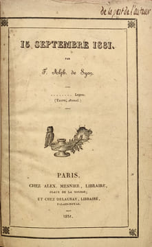 15 septembre 1831.. Syon (Francisque Alphonse de) :