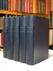 Fables (vol. I et II) et Contes (vol. III, IV et V) de La Fontaine, illustrés d'eaux-fortes originales de Gaston Barret.