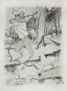 Fables (vol. I et II) et Contes (vol. III, IV et V) de La Fontaine, illustrés d'eaux-fortes originales de Gaston Barret.