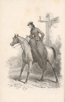 Femmes (Les) chasseresses, par Adolphe d'Houdetot. Dessin d'Horace Vernet. . Houdetot, Adolphe d' :