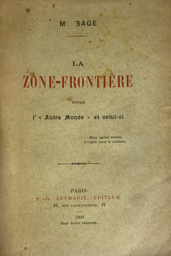 Zone-frontière (La) entre "l'Autre Monde" et celui-ci.. Sage, M. :