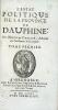 Estat (L’) politique de la province de Dauphiné.. Chorier, Nicolas :