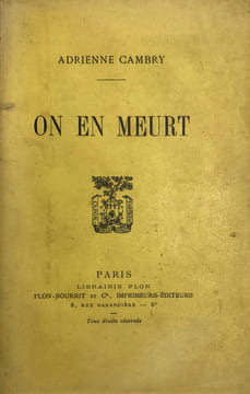 On en meurt.. Cambry, Adrienne :