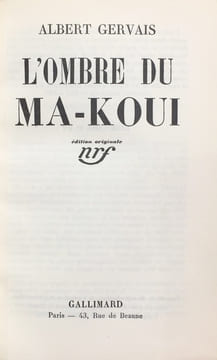 Ombre (L') du Ma-Koui.. Gervais, A. :