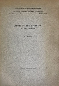 Myths of the southern sierra Miwok.