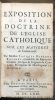 Exposition de la doctrine de l'Eglise catholique sur les matières de controverse.. Bossuet, Messire Jacques Benigne :
