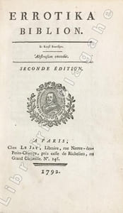 Errotika Biblion. Seconde édition.