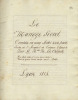 Mariage (Le) Secret. Comédie en cinq actes et en prose, initiée de l'Anglais de Colman et Garrick.. [Manuscrits] La Chapelle, Baron de (Passerat de) :