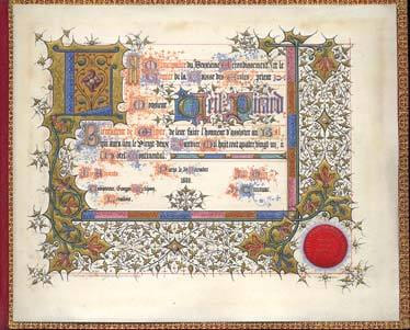 Invitation, par la Municipalité du deuxième arrondissement de Paris, de Monsieur Veil-Picard, généreux donateur de la Caisse des Ecoles, au bal de ...