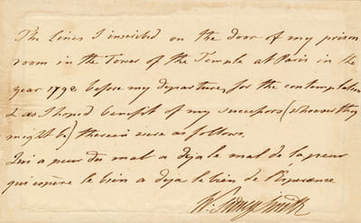 Billet manuscrit, signé.