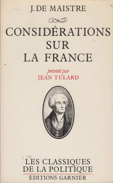 Considérations sur la France. Présenté par Jean Tulard.. MAISTRE (Joseph de).