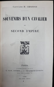 Souvenirs d'un cavalier du Second Empire.