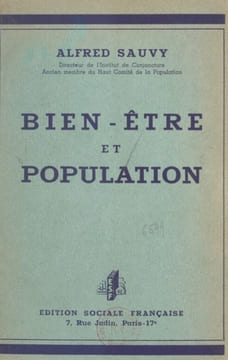 Bien-être et population.. SAUVY (Alfred).