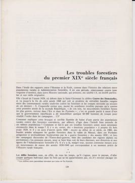 Les troubles forestiers du premier XIXe siècle français.. VIGIER (Philippe).