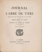 Journal de l’abbé de Véri. Publié avec une introduction et des notes par le baron Jehan de Witte. par VÉRI (Joseph-Alphonse de). - Image 1
