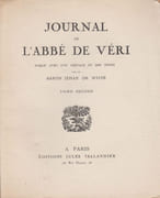 Journal de l’abbé de Véri. Publié avec une introduction et des notes par le baron Jehan de Witte. par VÉRI (Joseph-Alphonse de). - Image 2