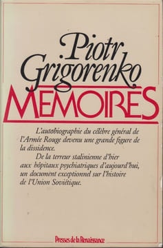 Mémoires.. GRIGORENKO (Piotr).