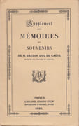 Mémoires, souvenirs, opinions et écrits du duc de Gaëte, ancien ministre des Finances, ex-député, gouverneur de la Banque de France. Suivi du Supplément aux Mémoires et Souvenirs de M. Gaudin, duc de Gaëte. par GAETE (Martin-Michel-Charles GAUDIN, duc de). - Image 3
