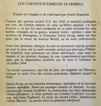 Hitler. Les carnets intimes du Docteur Morell.. IRVING (David).