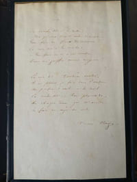 POÈME AUTOGRAPHE SIGNÉ