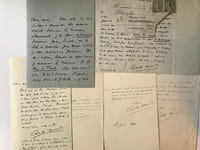 SIX LETTRES AUTOGRAPHES SIGNÉES À L’ÉDITEUR DE MUSIQUE HENRI HEUGEL