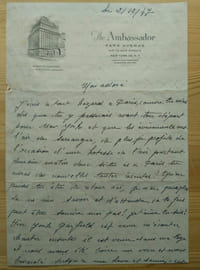 LETTRE AUTOGRAPHE SIGNÉE À MARCEL CERDAN