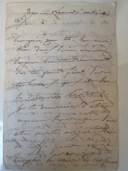 LETTRE AUTOGRAPHE SIGN&Eacute;E &Agrave; VICTOR HUGO. Juliette DROUET