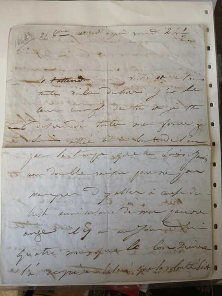LETTRE AUTOGRAPHE SIGN&Eacute;E &Agrave; VICTOR HUGO. Juliette DROUET