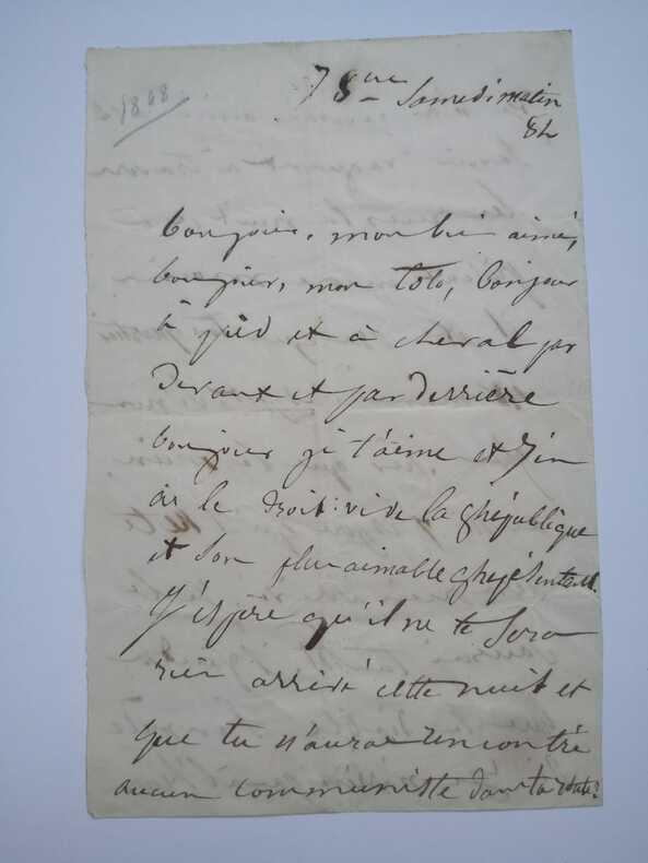 LETTRE AUTOGRAPHE SIGNÉE À VICTOR HUGO. DROUET (Juliette)