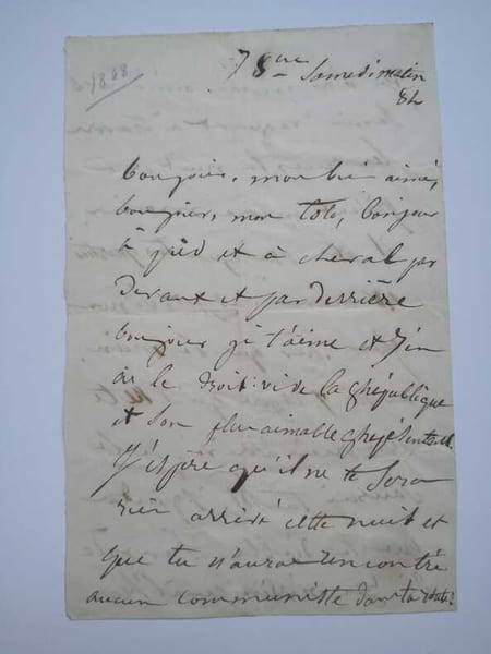 LETTRE AUTOGRAPHE SIGN&Eacute;E &Agrave; VICTOR HUGO. Juliette DROUET