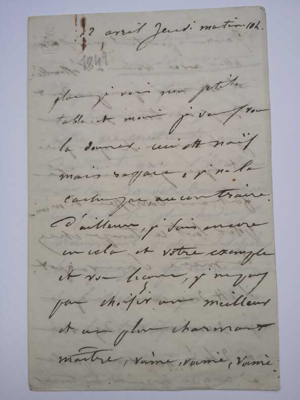 LETTRE AUTOGRAPHE SIGNÉE À VICTOR HUGO. DROUET (Juliette)