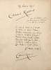 CITATION AUTOGRAPHE SIGNÉE DE CYRANO DE BERGERAC. Edmond ROSTAND (1868-1918)