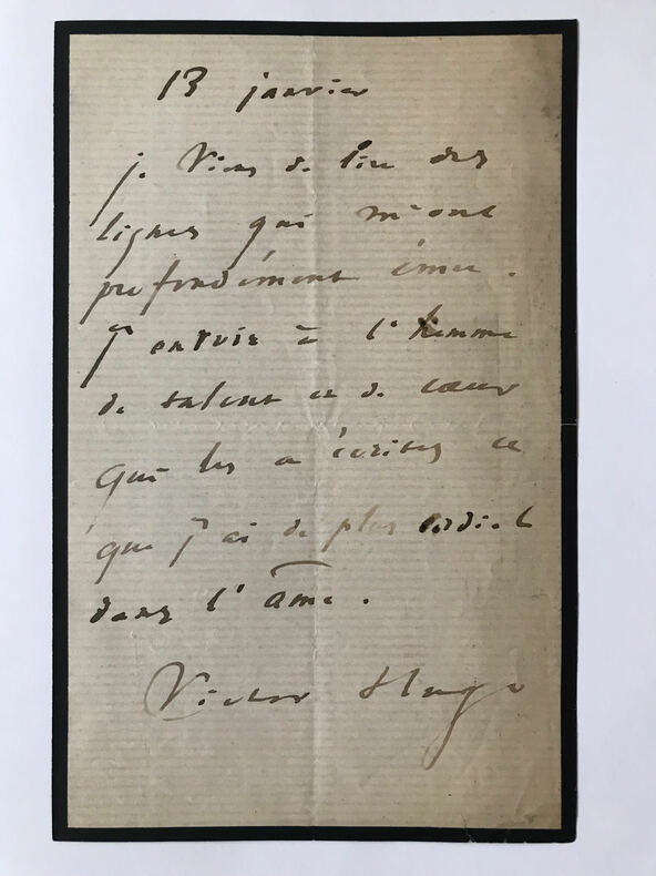 LETTRE AUTOGRAPHE SIGNÉE. HUGO (Victor)