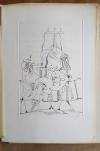 Cérémonial pour saluer d'éruption en éruption jusqu'à l'infracassable nuit la brêche absolue et la trajectoire du Marquis de Sade. Poème inédit de Gilbert Lely, préface de Henri Pastoureau, illustrations originales de Jorge Camacho et Jacques Hérold