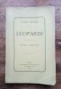 Léopardi (traduit de l'italien) poésies complètes. VERNIER Valéry (LEOPARDI)