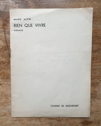 Rien que vivre, poèmes