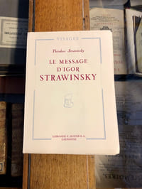 Le message d'Igor Strawinsky