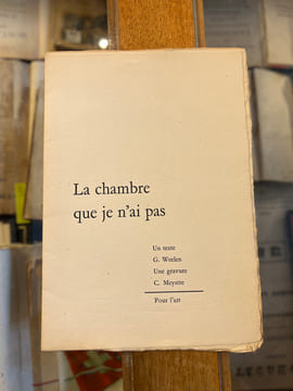 La chambre que je n'ai pas. G. Weelen
Gravure de C. Meystre