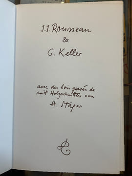 Rousseau, Keller, Stäger
Jean-Jacques Rousseau, Gottfried Keller, Hans Stäger
. Hans Stäger