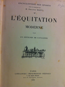 L'équitation moderne par un officier de cavalerie.