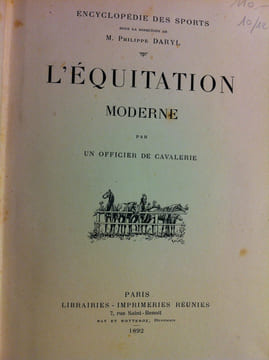 L'équitation moderne par un officier de cavalerie.. DARYL, (M. PHILIPPE)
