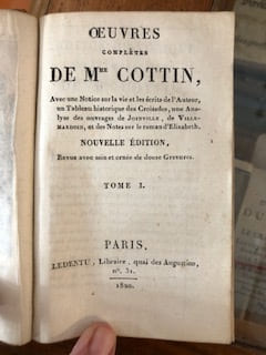 OEUVRES COMPLÈTES DE MME COTTIN (12 volumes). CLAIRE D'ALBE
